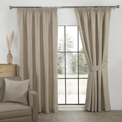 The Range Aztec Linen Pencil Pleat Curtains - Linen / 54in / 90in