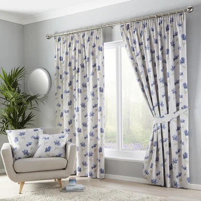 The Range Westbury Blue Pencil Pleat Curtains - Blue / 137cm / 168cm