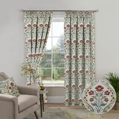 The Range Vermont Tapestry Chenille Lined Pencil Pleat Curtains - Blue / 229cm / 165cm