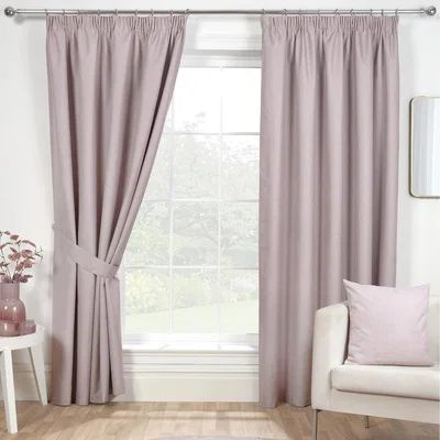 The Range Eclipse Rose Blackout Thermal Lined Pencil Pleat Curtains - Rose / 72in / 66in