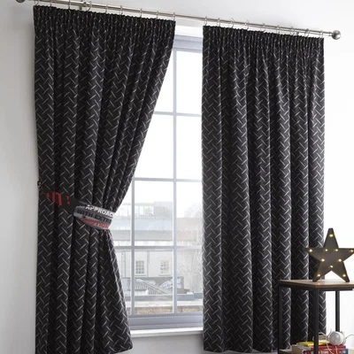 The Range Toxic Pencil Pleat Lined Curtains - Grey / 72cm