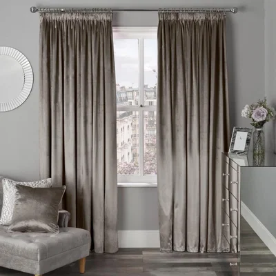 The Range Belvedere Velvet Tape Curtains - Mink / 168cm / 229cm