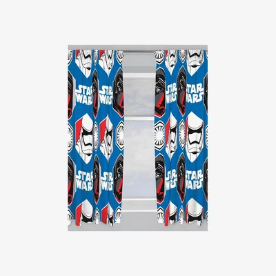 The Range Episode VII Awaken Pencil Pleat Curtains (Pack of 2)Blue(66in x 54in) - Blue