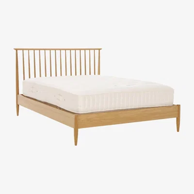 Barker and Stonehouse Ercol Solid Oak Bed Frame - King/Double - Light Oak - Barker &amp; Stonehouse
