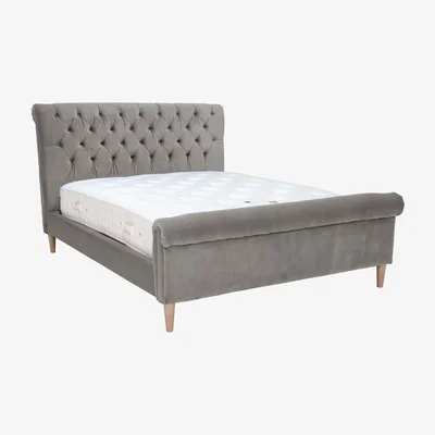 Barker and Stonehouse Hadley Double Bed Frame, Grey | Barker & Stonehouse