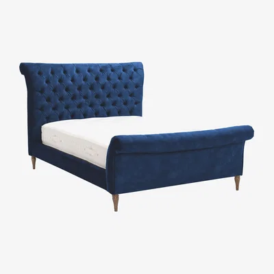 Barker and Stonehouse Odeon Double Bed Frame, Blue | Barker & Stonehouse