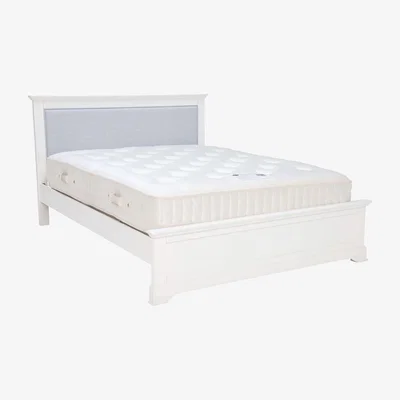 Barker and Stonehouse Sarzay Bed Frame, White Wood | Double Bed Frame Brilliant White | Barker & Stonehouse