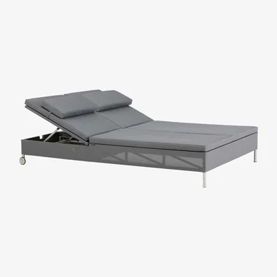 Barker and Stonehouse Cane-line Rest Double Sunbed, Grey | Barker & Stonehouse