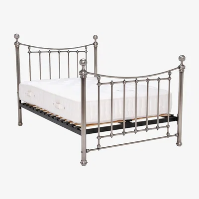 Barker and Stonehouse Lovisa Antique Nickel Double Bed Frame, 776 Metal | Barker & Stonehouse