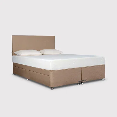 Barker and Stonehouse Tempur Ardennes Divan Double Bed 135x190cm Caramel, Brown | Barker & Stonehouse