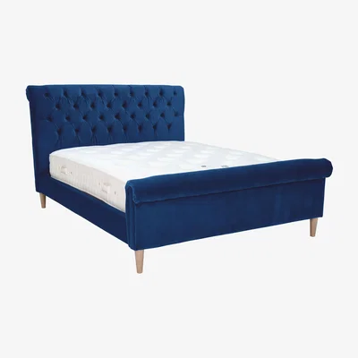 Barker and Stonehouse Hadley Double Bed Frame, Blue | Barker & Stonehouse