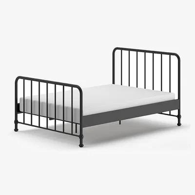 Cuckooland Vipack Bronxx Metal Double Bed - Matte Black