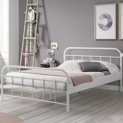 Cuckooland Vipack Boston Metal Double Bed - White