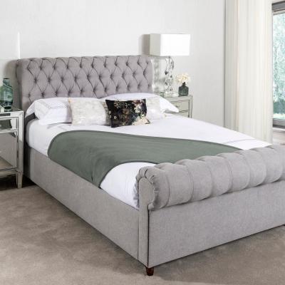 Dunelm Fabio Woven Grey Bed Frame Grey