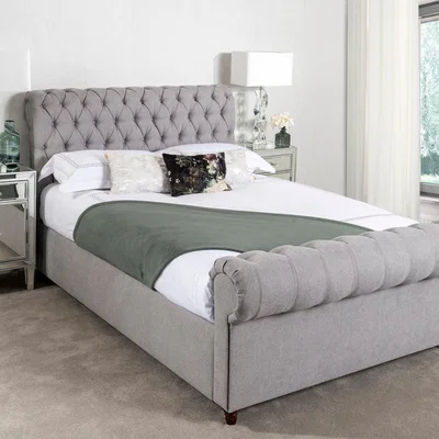 Dunelm Fabio Woven Grey Bed Frame Grey