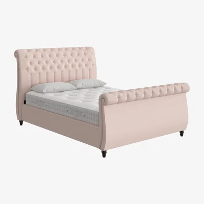 Furniture Village Churchill High Foot End Ottoman Bed Frame - Double - Pink