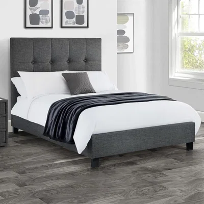 Furniture123 Julian Bowen Sorrento Upholstered Double Bed Frame in Grey
