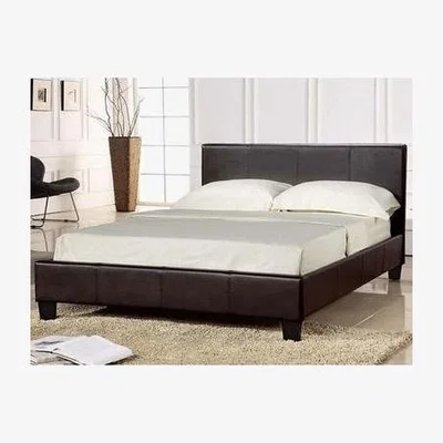 Furniture123 LPD Prado PLus Hydraulic Brown Leather Double Bed