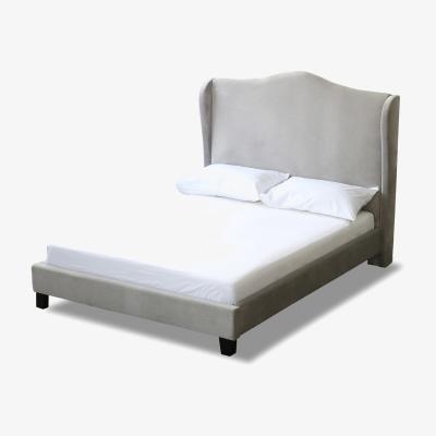 Furniture123 LPD Limited LPD Chateaux Double Wing Back Bed Frame in Silver Velvet