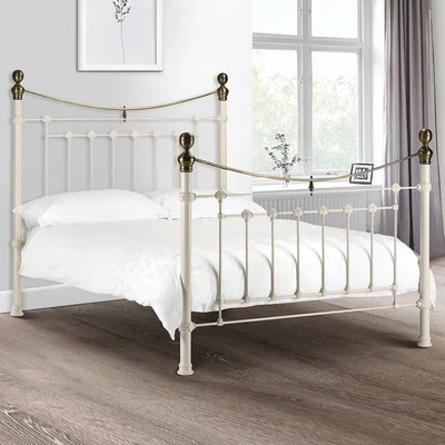 Furniture123 Julian Bowen Victoria Metal Double Bed in White
