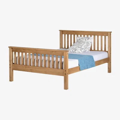 Furniture123 Seconique Monaco Double Bed Frame in Distressed Waxed Pine