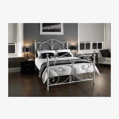 Furniture123 LPD White Metal Double Bed Frame - Florence