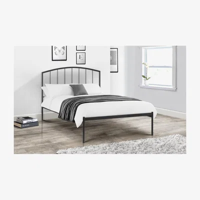 Furniture123 Onyx Black Metal Double Bed Frame - Julian Bowen