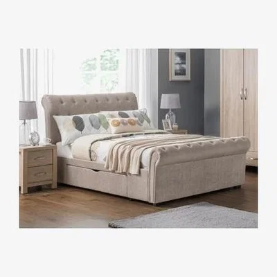 Furniture123 Julian Bowen Ravello Storage Bed in Mink Velvet - Double