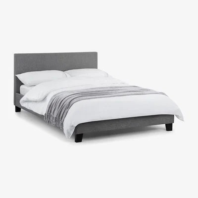 Furniture123 Julian Bowen Rialto Double Bed Light Grey Linen