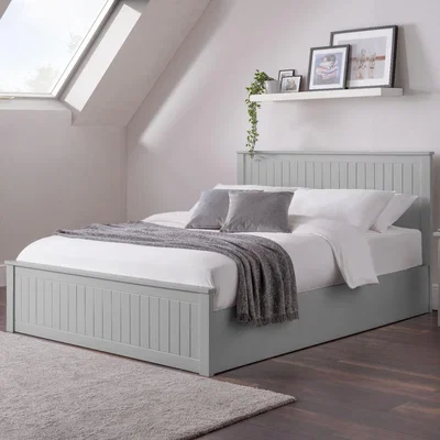 Furniture123 Maine Dove Grey Double Ottoman Storage Bed - Julian Bowen