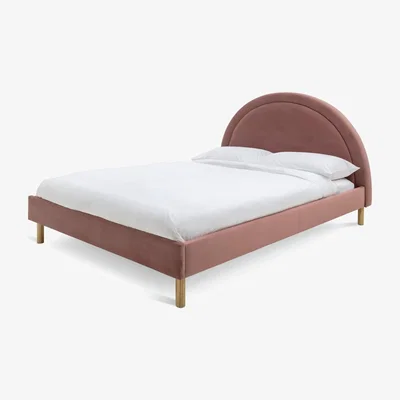 Habitat Habitat Sol Sunrise Double Velvet Bed Frame - Pink