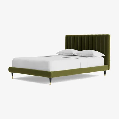 Habitat Swoon Porlock Double Velvet Bed Frame - Fern Green