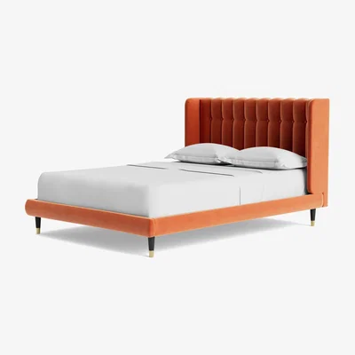 Habitat Swoon Kipling Double Velvet Bed Frame - Burnt Orange