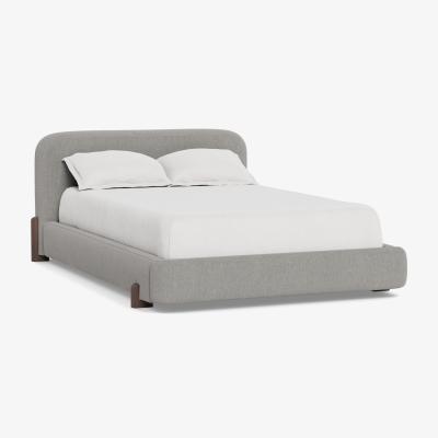Heal's Heal's Nuvola Double Bed Texture Pale Grey Natural Oak Feet - Heal's UK Bedroom Furniture