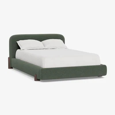 Heal's Heal's Nuvola Double Bed Boucle Fern Black Painted Feet - Heal's UK Bedroom Furniture