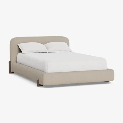 Heal's Heal's Nuvola Double Bed Broad Weave Putty Black Painted Feet - Heal's UK Bedroom Furniture