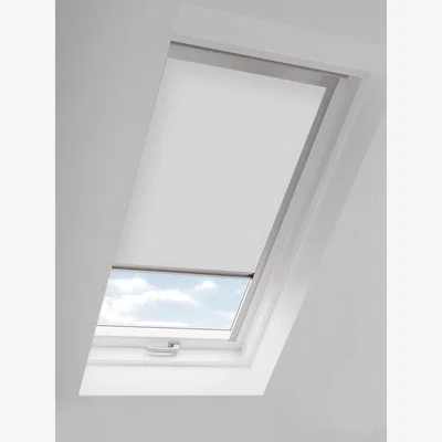 John Lewis John Lewis & Partners Blackout Skylight Blind with Silver Frame, White