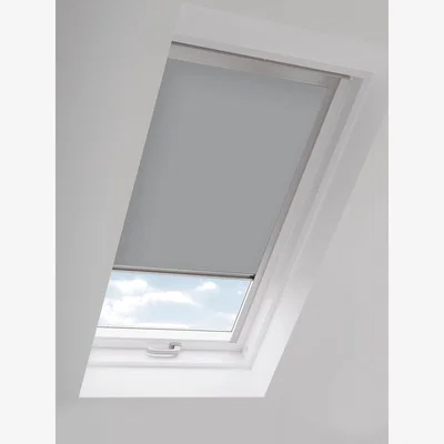John Lewis John Lewis & Partners Blackout Skylight Blind with Silver Frame, Light Grey