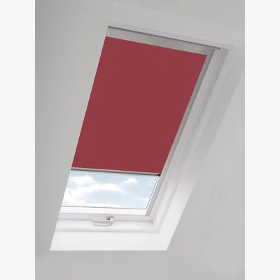 John Lewis John Lewis & Partners Blackout Skylight Blind with Silver Frame, Red