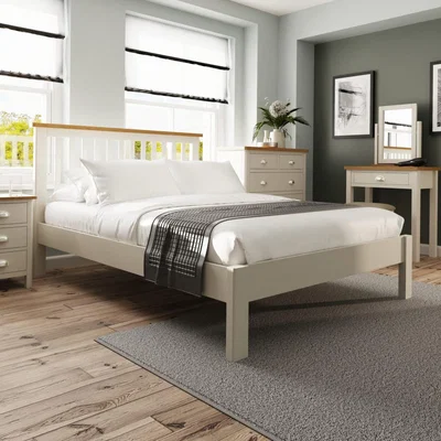 Knees Ruskin Dove Grey Double Bed Frame