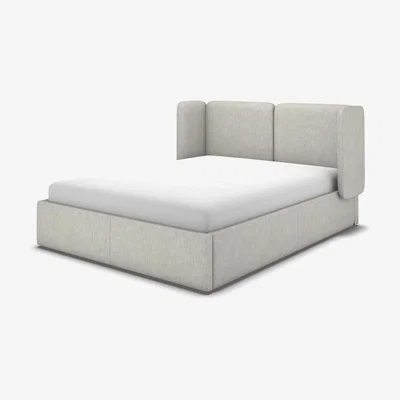 Made.com Ricola Double Ottoman Storage Bed, Ghost Grey Cotton