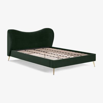 Made.com Kooper Double Bed, Laurel Green Velvet