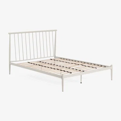 Made.com Penn Double Bed, Warm Ecru Metal