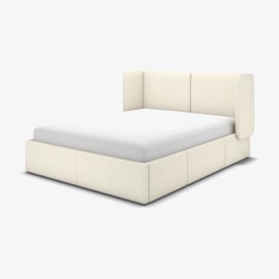 Made.com Ricola Double Bed with Storage Drawers, Ivory White Boucle