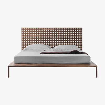 Made in Design Twine Double bed - Walnut / For mattress 180 x 200 cm by Horm Natural wood