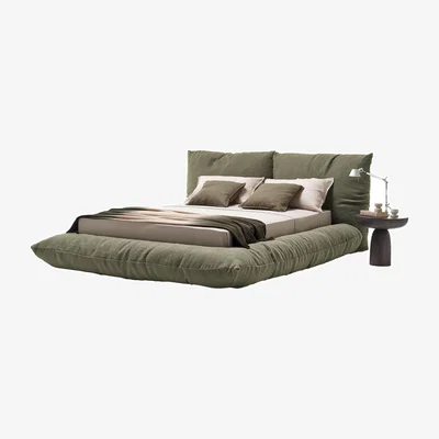 Made in Design Alba Double bed textile green / 215 x 250 x 97 cm - Mogg