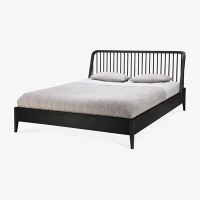 Made in Design Spindle Double bed - / For 160 x 200 cm mattress - Solid oak by Ethnicraft Black