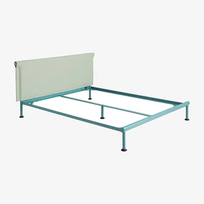 Made in Design Double bed Tamoto metal textile / For 160 x 200 cm mattress - Fabric & metal - Hay