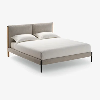 Made in Design Ricordi Double bed - / For 160 x 200 cm mattress by Zanotta Beige