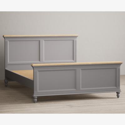 Oak&More Francis Oak and Light Grey Painted Double Bed